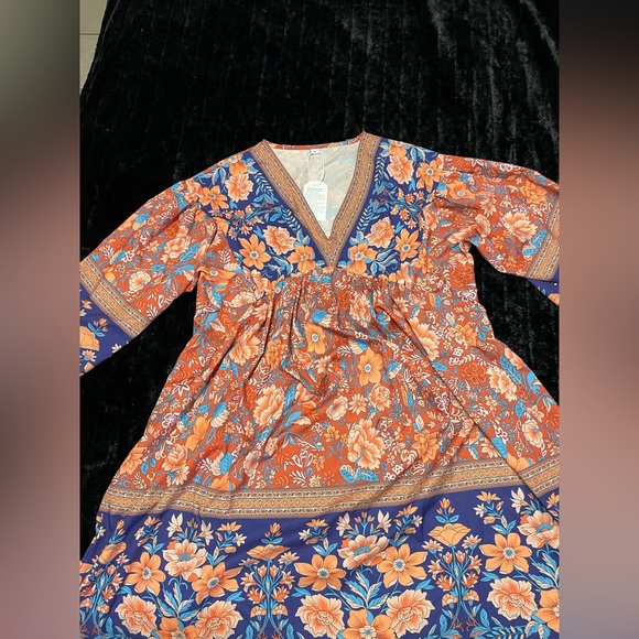 Mini Baby Doll in Rust Dress flower print | XL | NWT ! - Picture 10 of 13